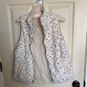 Thread & Supply Cream and Tan Patterned reversible Vest